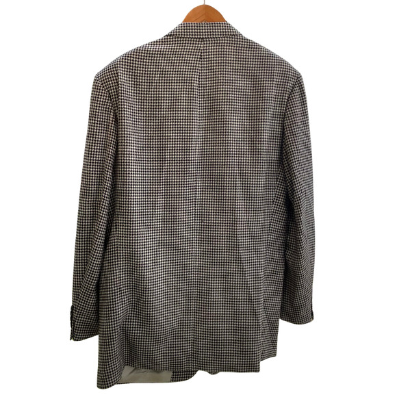 VTG Hugo Boss 90s Houndstooth Wool Blazer Mens 46R Oversized Made in Germany - Picture 2 of 11